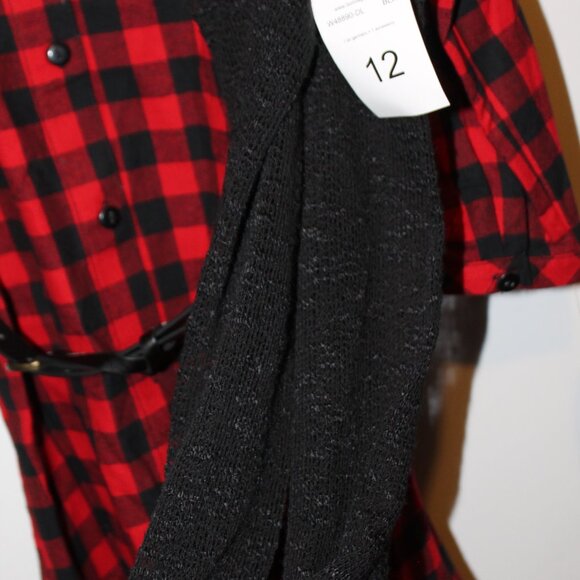 Bonnie Jean Christmas Girl's Shirt Dress, Belt & Infinity Scarf (NWT/Size 12) - Picture 4 of 7